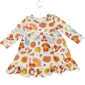 Stitchy Fish Girls 12 Month Thanksgiving Harvest Fall Dress Cotton New